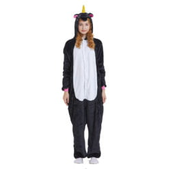 Black Unicorn Onesie Kigurumi Animal Costume Pajama for Adult
