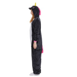 Black Unicorn Onesie Kigurumi Animal Costume Pajama for Adult