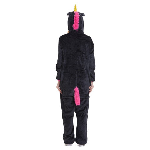 Black Unicorn Onesie Kigurumi Animal Costume Pajama for Adult