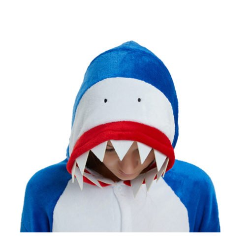 Blue Adult Shark Onesie Oajamas for Women Men Kigurumi Onesie