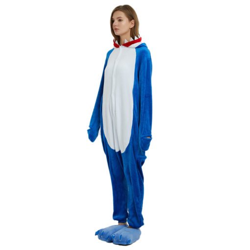 Blue Adult Shark Onesie Oajamas for Women Men Kigurumi Onesie