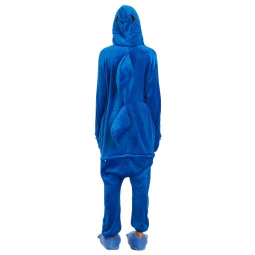 Blue Adult Shark Onesie Oajamas for Women Men Kigurumi Onesie