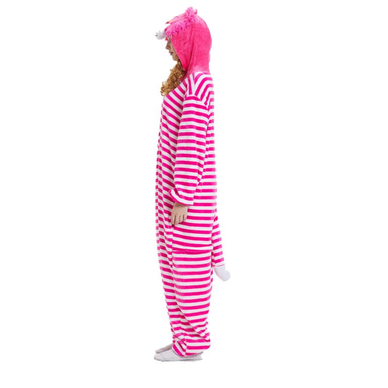 Pink Cheshire Cat Onesie Kigurumi Adult Pajama Halloween Party Costumes Allonesie