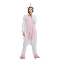 Gold Horn Adult Unicorn Onesie White Kigurumi Animal Onesie Costume Pajama