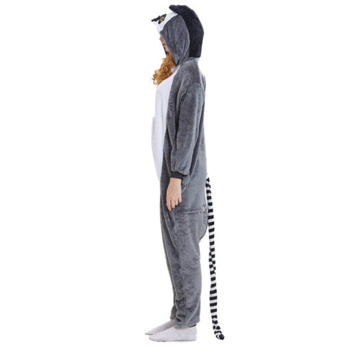 Monkey Onesie Ring-Tailed Lemur Kigurumi Women Men Pajama Animal Costume Party Suit - Image 3
