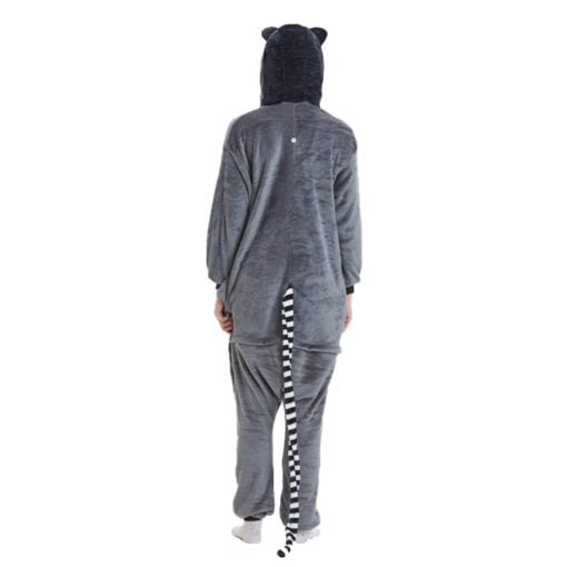 Monkey Onesie Ring-Tailed Lemur Kigurumi Women Men Pajama Animal Costume Party Suit - Image 4