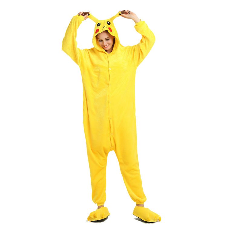 Aangenaam kennis te maken puppy Helemaal droog Pikachu Onesie Kigurumi Animal Pajama Women & Men Costumes - Allonesie