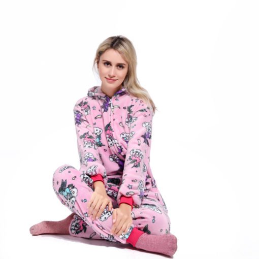 Pink Unicorn Kigurumi Onesie Pajamas Animal Costumes for Women Men