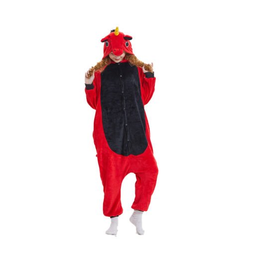 Red Unicorn Onesie Kigurumi Costumes Pajama Onesies