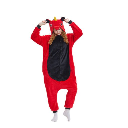 Red Unicorn Onesie Kigurumi Costumes Pajama Onesies