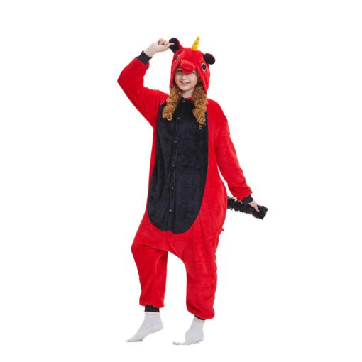 Red Unicorn Onesie Kigurumi Costumes Pajama Onesies