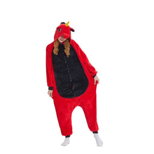 Red Unicorn Onesie Kigurumi Costumes Pajama Onesies
