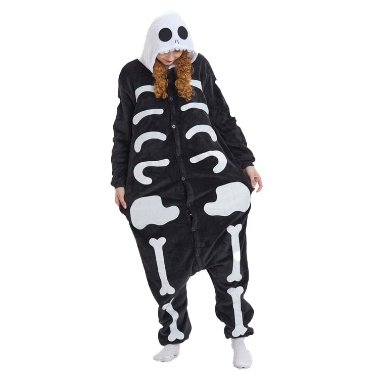 Skeleton Onesie Kigurumi Pajamas Halloween Costumes for Women Men ...