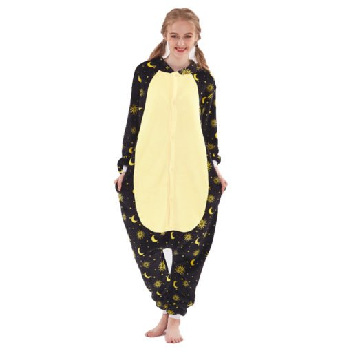 Yellow Star Unicorn Onesie Pajamas Unicorn Kigurumi for Adult