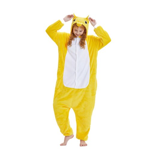 Yellow Unicorn Kigurumi Onesie Pajamas Animal Costumes For Women & Men