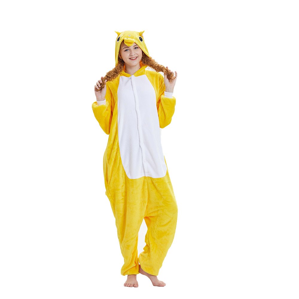 Yellow Horse Kigurumi Onesie Pajamas Animal Costumes For Women & Men -  Allonesie