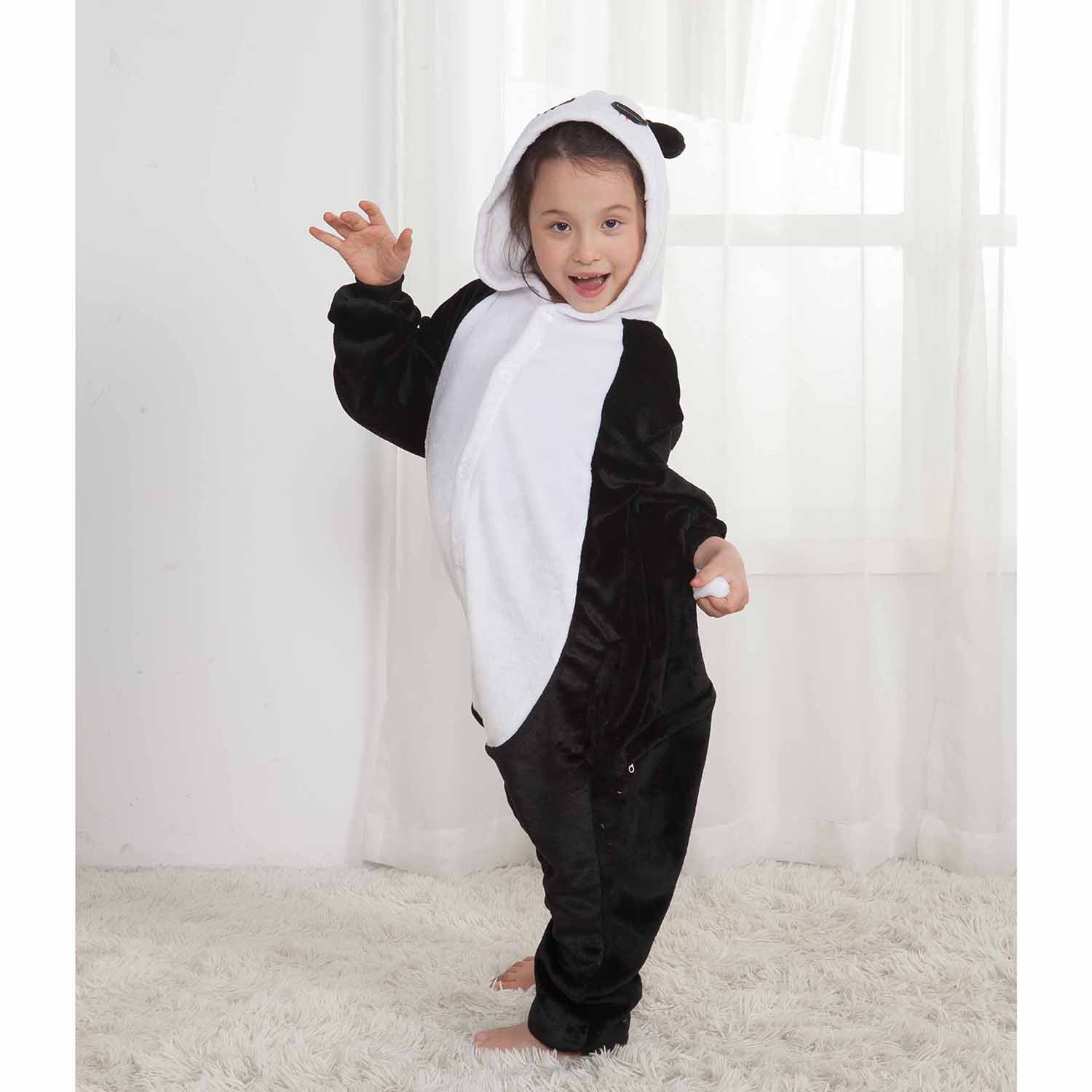 Kids Girls Panda Onesie Boys Pajamas Kigurumi Costumes -