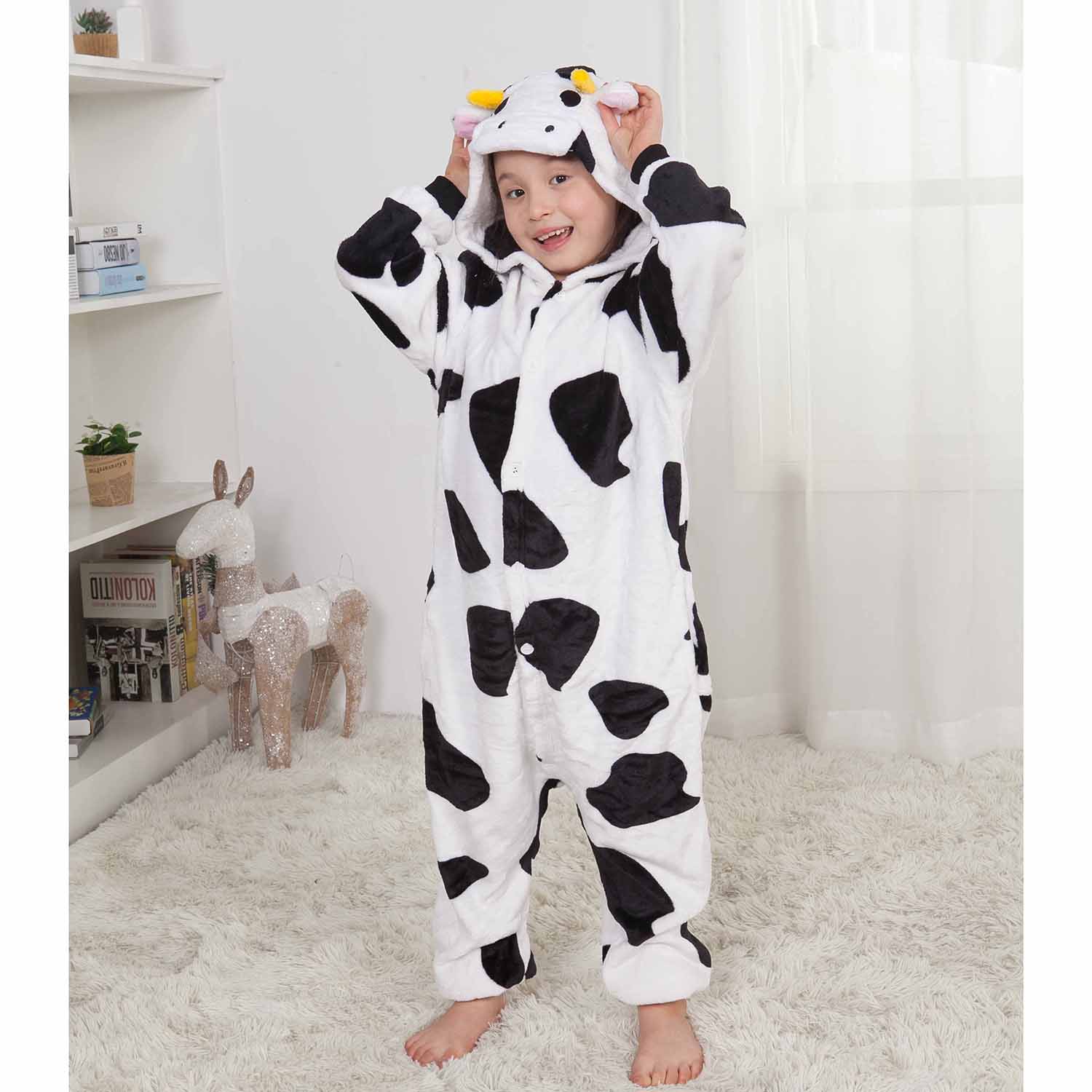 Kids Cow Onesie Animal Pajamas Kigurumi Costumes for Boys Girls