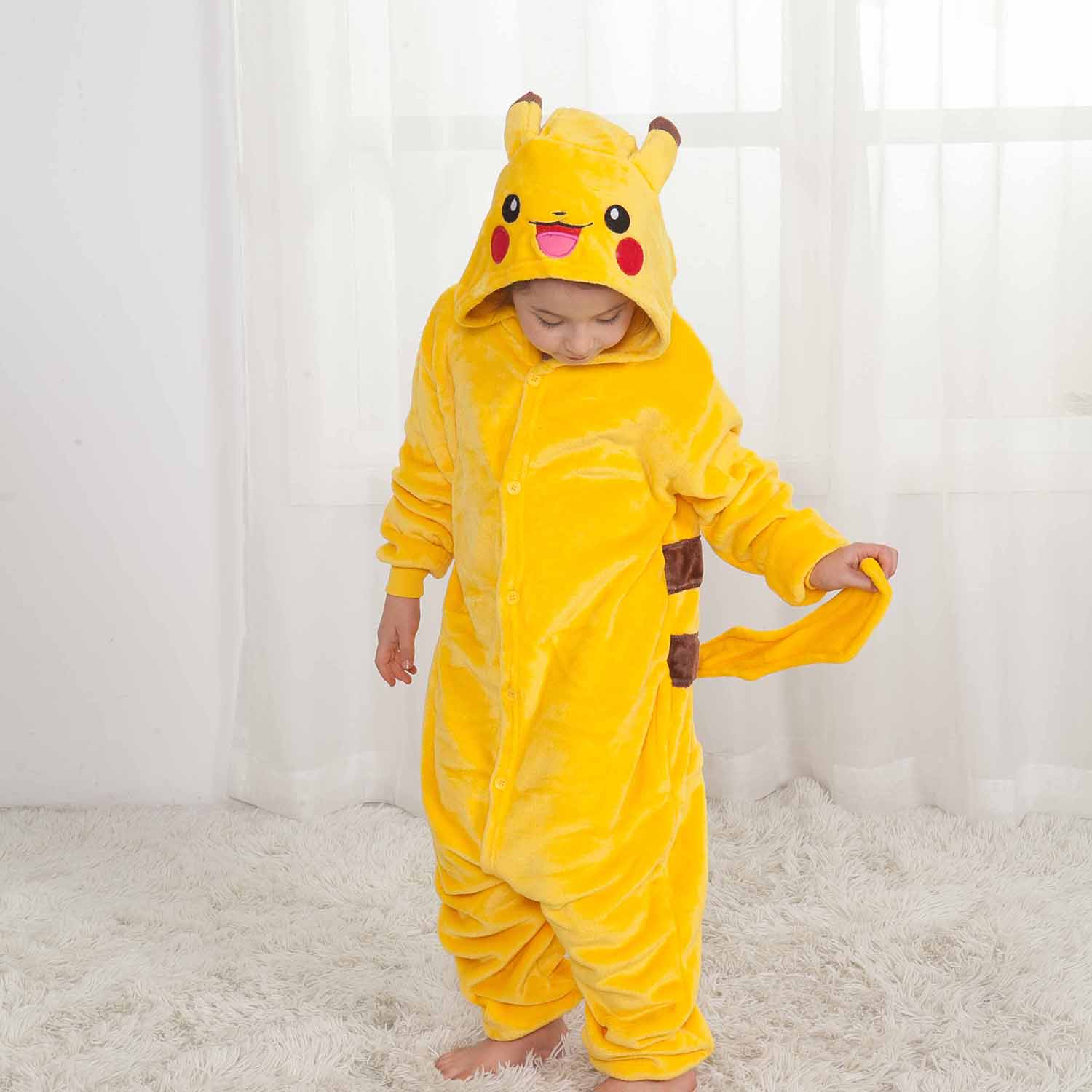 kam inrichting Philadelphia Pikachu Onesie Kids Boys Girls Pajamas Kigurumi Animal Costumes - Allonesie