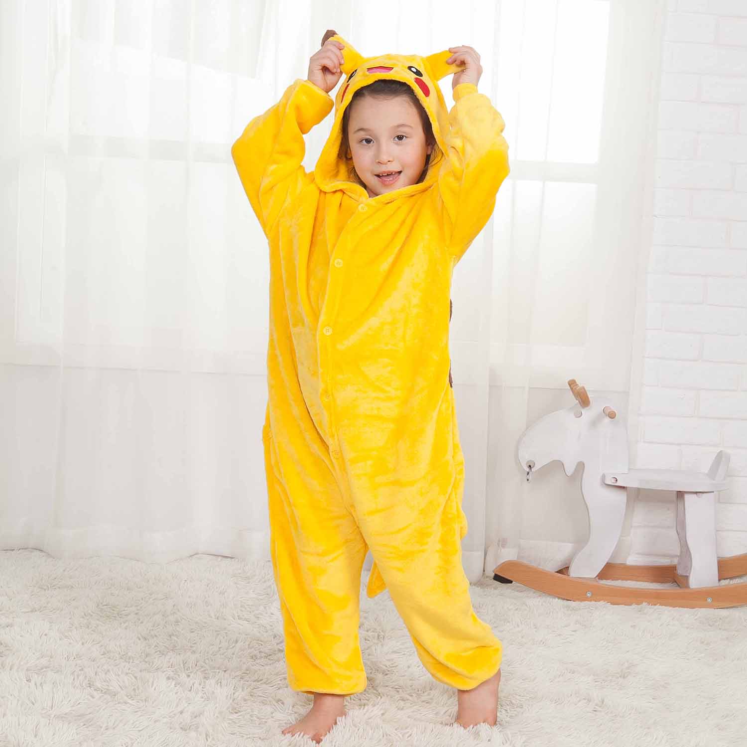 kam inrichting Philadelphia Pikachu Onesie Kids Boys Girls Pajamas Kigurumi Animal Costumes - Allonesie