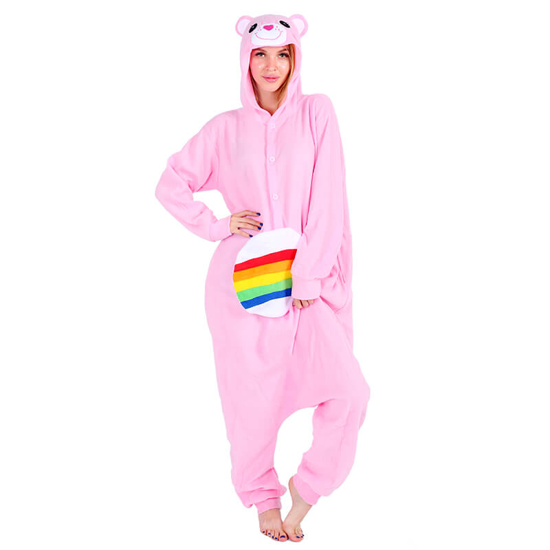 Adult Cheer Bear Onesie Kigurumi Pajamas Animal Costume Allonesie