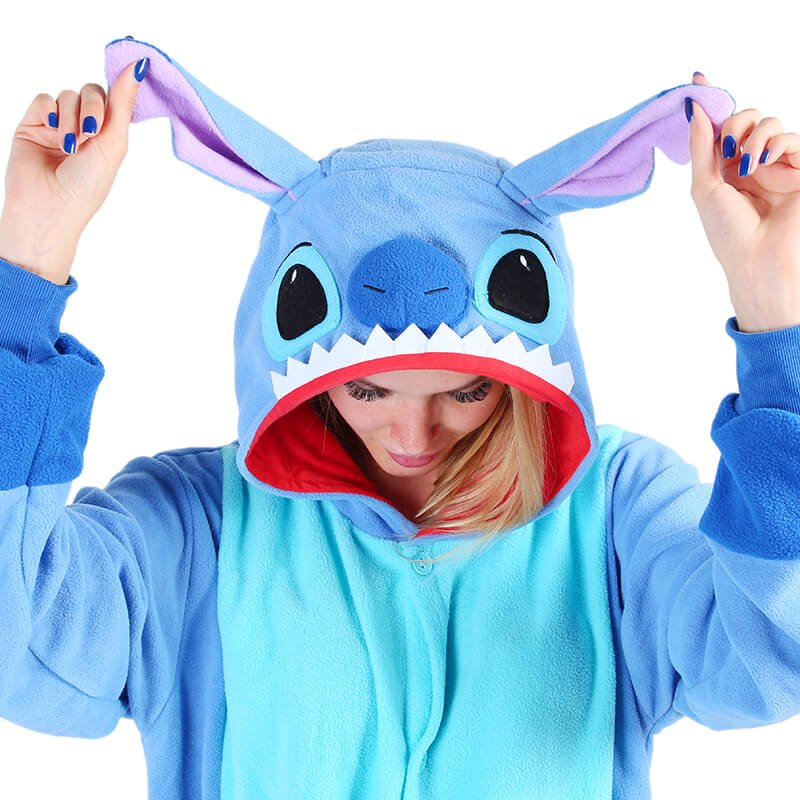 Stitch And Angel Kigurumi Onesie Pajamas Animal Costumes For Adult & Teens