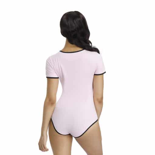 ABDL Onesie Adult Baby Snap Crotch Romper Style 3D Pink Baby Bear Onesie - Image 3