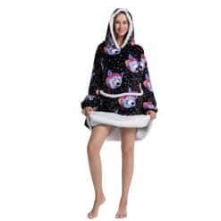 Oversized Blanket Hoodie for Adults Sherpa Sweatshirt Ultra Plush Blanket