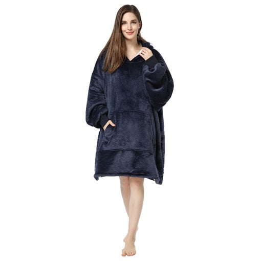 big hoodie blanket deep blue