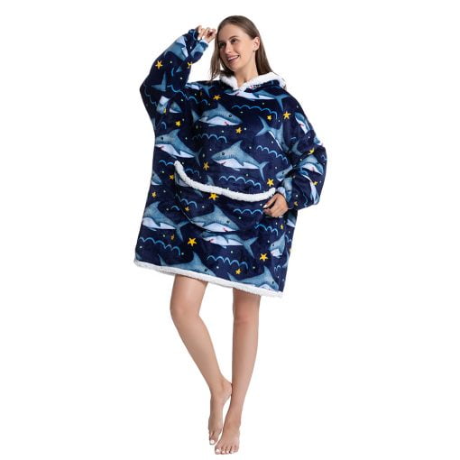 Shark Oversized Hoodie Blanket Sweatshirt TV-Blanket