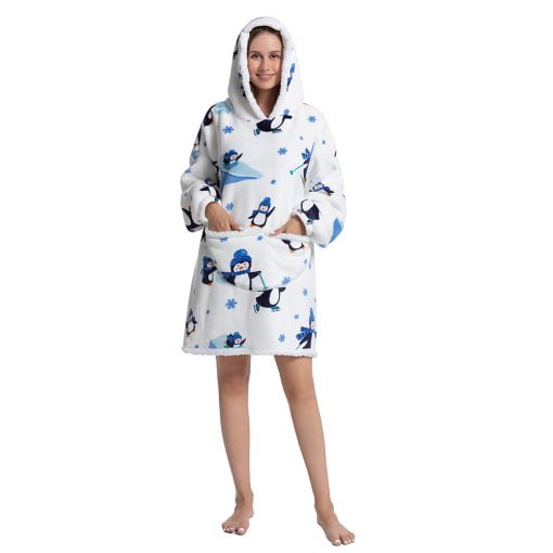 Cozy Fleece Blanket Hoodie for Adults