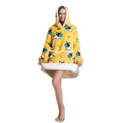 Yellow Ultra Plush Oversized Hoodie Blanket for Adults Women