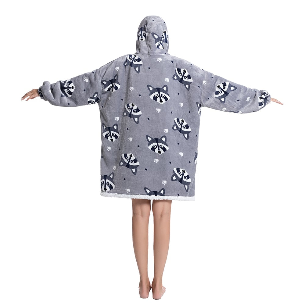 Sherpa Fleece Oversized Hoodie Blanket for Adults