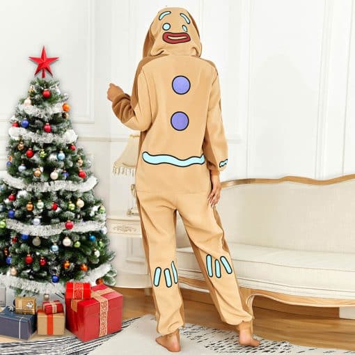 gingerbread man onesie pajamas