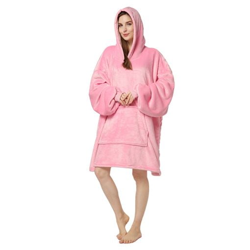 Oversized Hoodie Blanket for Adults Sweatshirt Comfortable Fleece Sherpa Giant Wearable Blankets - Image 5
