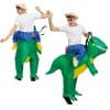 cheap riding dinosaur inflatable t rex costume for adult & kids baby