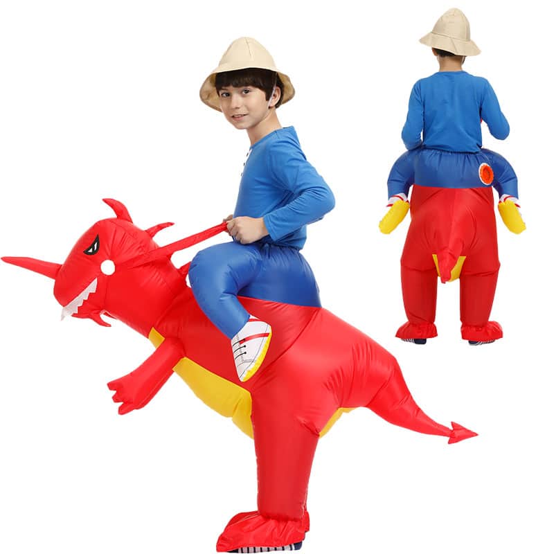 Cheap Riding Dinosaur Inflatable t rex Costume for Adult & Kids Baby