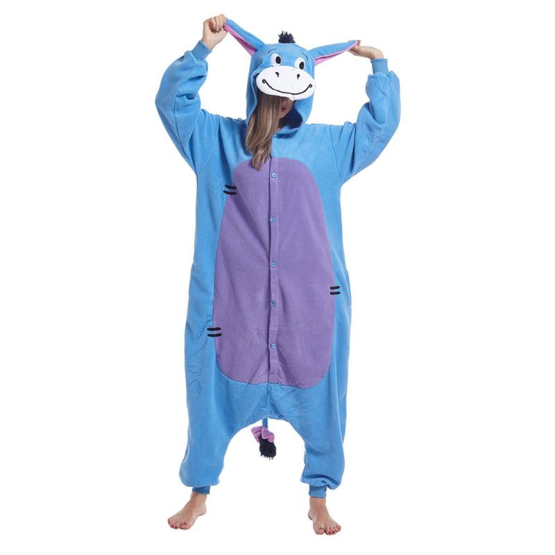 Winnie The Pooh Eeyore Costume for Adult Eeyore Onesie Pajamas